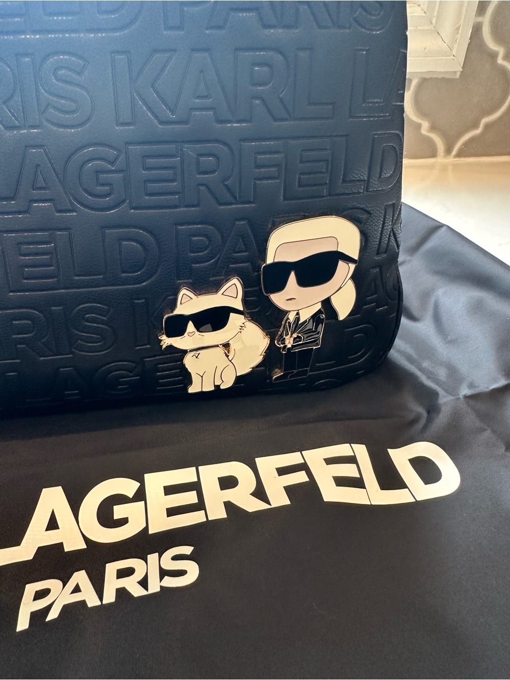Karl Lagerfeld Meribel Leather Satchel with Adjustable Strap in Black EUC - Picture 9 of 16